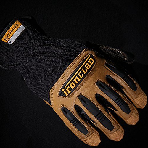 Ironclad Ranchworx Work Gloves RWG2, Premier Leather Work Glove, Performance Fit, Durable, Machine Washable, (1 Pair), RWG2-05-XL,Brown/Black