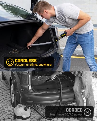 Fanttik Slim V8 Apex Car Vacuum, 19000PA High Power, 4 in 1 Portable Mini Vacuum, 2.5H Type-C Fast Charge, Up to 40 Mins Runtime, RobustCleanโข Handheld Vacuum for Car, Home, Keyboard Cleaning, Black