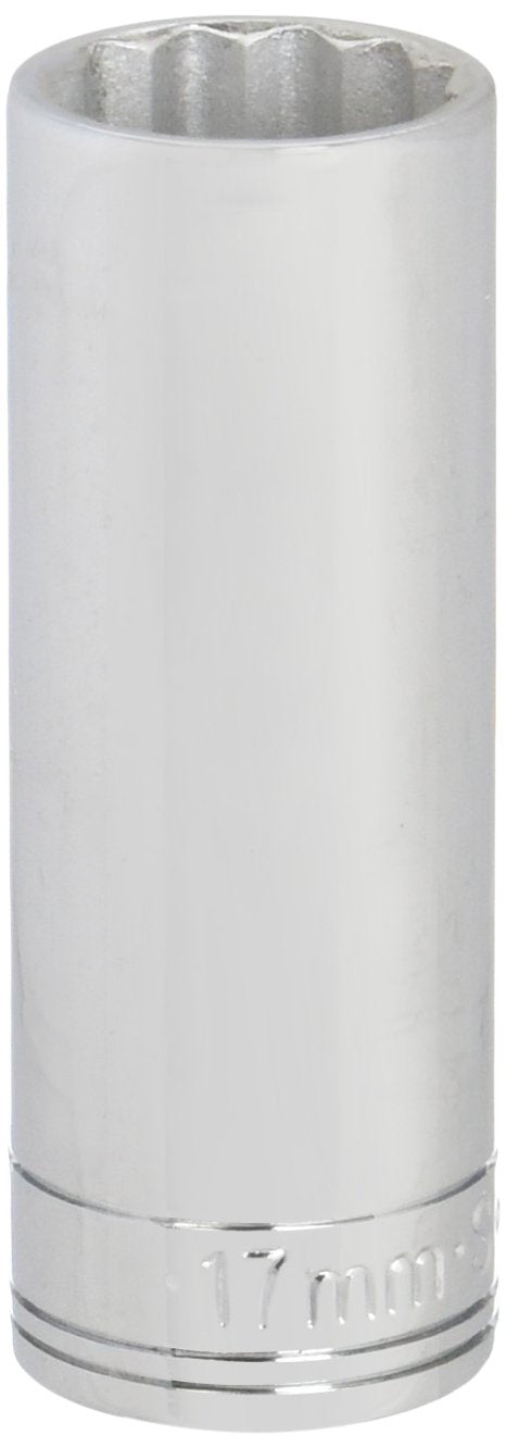 SK Tools USA 3/8" Drive, 17MM, 12 Point, Deep Chrome Socket | 8437
