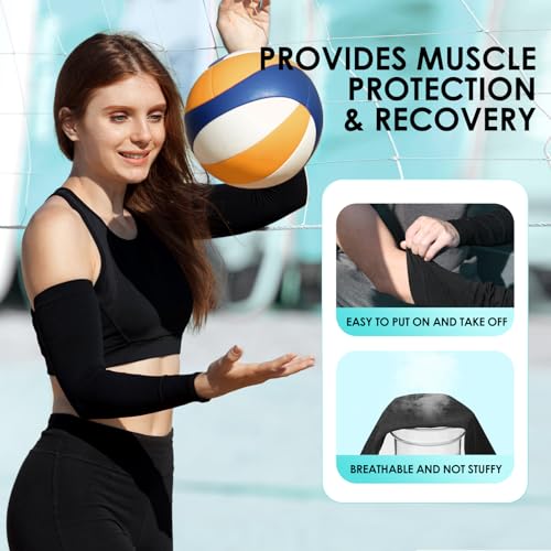 RHsia 4 Pairs UV Sun Protection Arm Sleeves for Men Women, Compression Cooling Sun Sleeves - Sports - Workouts - Tattoo Cover Up - UPF 50