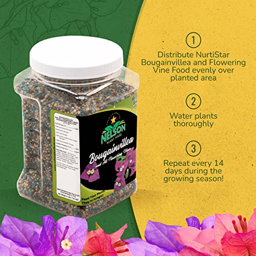 Nelson Plant Food For All Flowering Vines Bougainvillea Trumpet Wisteria Honeysuckles Indoor Outdoor Granular Fertilizer NutriStar 17-7-10 (2 lb)