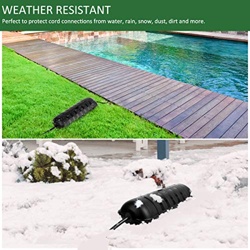 Outdoor Extension Cord Safety Cover with Waterproof Protector Seal, Weatherproof Electrical Connection Box, Almond