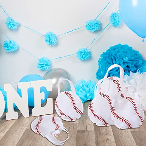 Shihanee 24 Pcs Baseball Party Favors Gift Bags with Handle Baseball Goodie Snack Treat Bag for Sport Theme Party Decorations Supplies