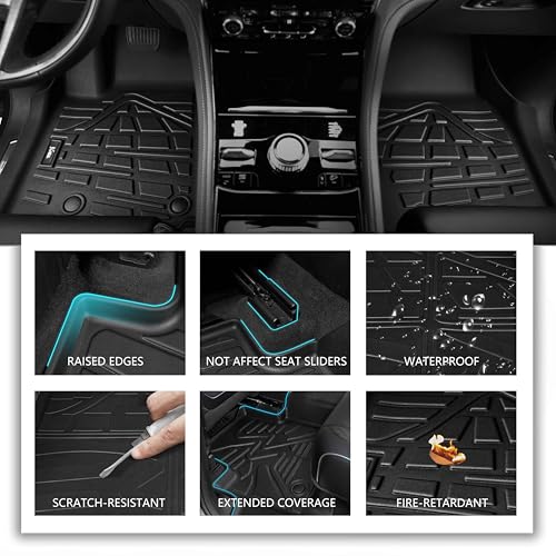 Floor Mats Cargo Liner Fit for Mazda CX5 2017-2024, Custom Fit TPE Rubber Guard Accessories Anti-Slip Trunk Mats Floor Liners for Mazda CX-5, Include 1st & 2nd Row and Cargo Liner- Black