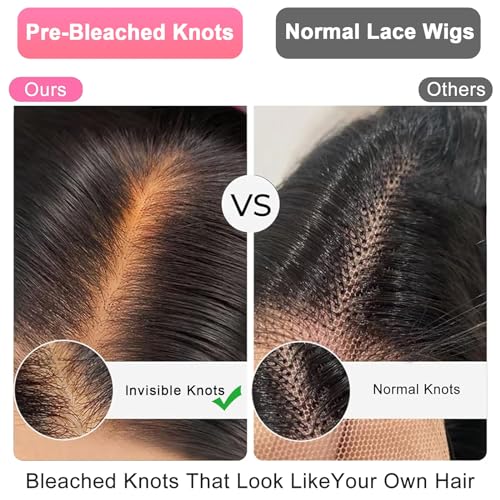 SQPLXK Light Brown Bob Wig Human Hair 200 Density HD Transparent 13X4 Straight Lace Front wigs Human Hair Pre Plucked Glueless Lace Frontal Wigs Human Hair 10 Inch