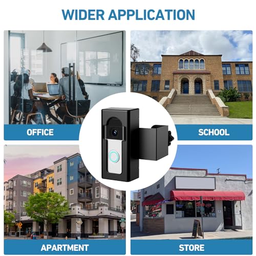 Anti-Theft Video Doorbell Mount, No-Drill Ring Doorbell Holder, Camera Doorbell Door Mount Not Block Sensor, Adjustable Blink Video Doorbell Bracket for Home/Apartment Door