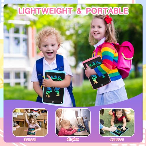 Toddler Kids Toys Gifts - 2 Pack LCD Writing Tablet 10 Inch Doodle Board, Drawing Tablet Drawing Pad, Kids Games Christmas Birthday Gifts Toys for 3 4 5 6 7 Years Old Girls Boys