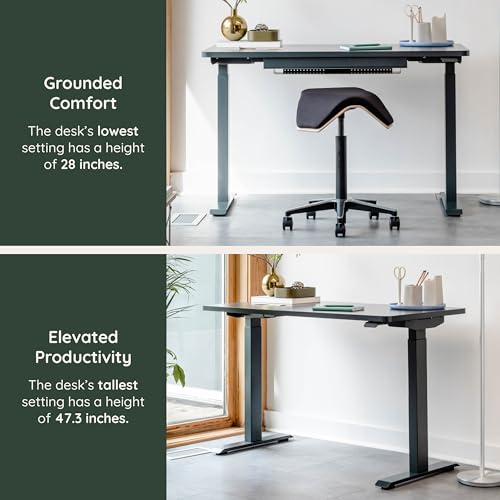 Branch Duo Standing Desk 36 Inches - Adjustable Standing Desk with 20” Range - OLED Control Panel - Frameless Design & Compact Size Suitable for Many Spaces - Charcoal Base - Charcoal Top