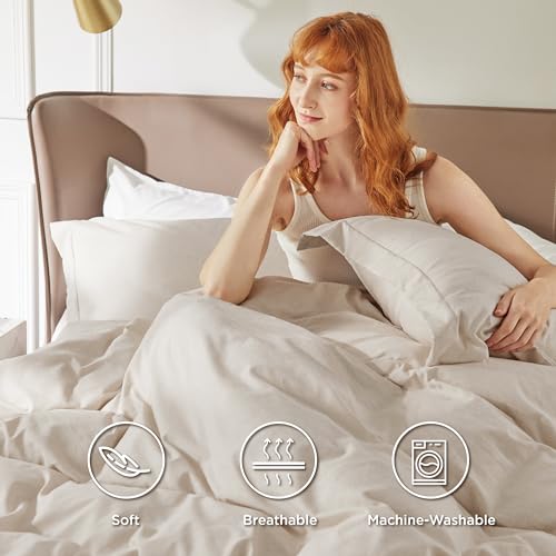 Bedsure Olive Green Duvet Cover Queen Size - Super Soft Cationic Dyed Duvet Cover for Kids with Zipper Closure, 3 Pieces, Includes 1 Duvet Cover (90"x90") & 2 Pillow Shams, NO Comforter