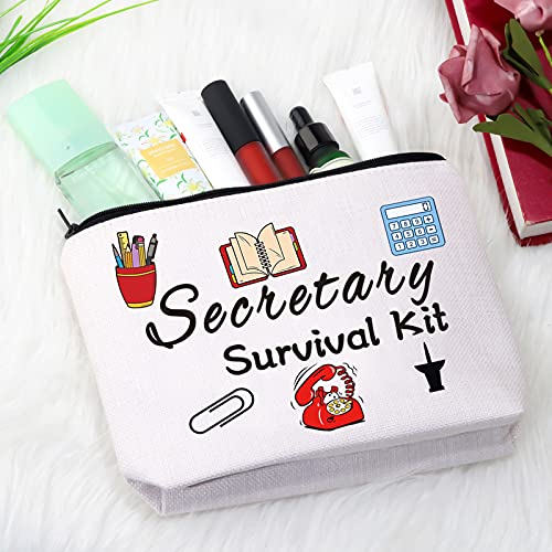 GJTIM Secretary Gift Secretary Day Gift Secretary Admin Appreciation Gift Secretary Survival Kit Zipper Pouch Makeup Bag (Secretary 2 Bag)