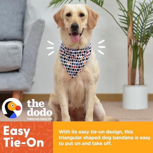 The Dodo Dog Bandana, Dodo Print; One Size Fits Most; 26 Inch Dog Bandana Triangle; Dodo Pattern Neck Kerchief for Dogs, Everyday Pet Apparel Accessories
