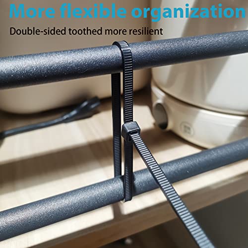 12 Inch Zip Ties Double Sided Toothed,100 LBS Tensile Strength Heavy Duty Cable Wire Ties With Self-Locking Adjustable More Durable Nylon Tie Wraps for Indoor Outdoor(100 Pack)