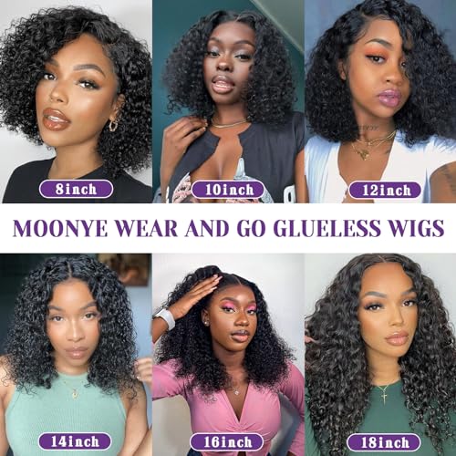 MOONYE 30 Inch Curly Lace Front Wig Human Hair 13x4 HD Transparent Lace Frontal Wig 200% Density Pre Plucked With Baby Hair Glueless Deep Curly Wigs Human Hair For Black Women Natural Color