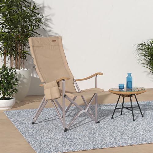 ICECO Hi1600 High Back Camping Chairs for Adults, Heavy Duty Folding Chair for Outside, Portable Outdoor Chairs with Storage Bag, Hold Up 600 LBS, 10 Years Warranty (Not Adjustable)