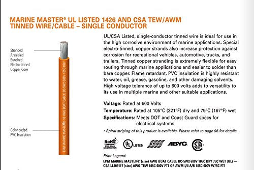 DEKA 16AWG BLACK Marine Tinned Copper Boat Stranded Wire 100 Feet Made in USA