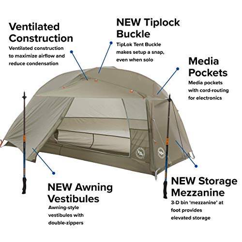 Big Agnes Copper Spur HV UL Backpacking Tent, 4 Person (Orange)