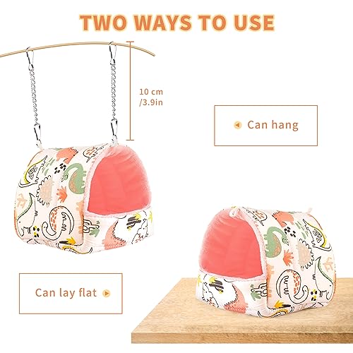 HPAWHOMEPART Parrot Bird Bed Hammock Winter Warm Bird Plush Nest Toy for Parakeet Comfortable Hanging Bird Bed for Cage (L, Beige)