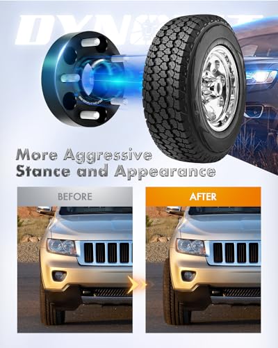 dynofit 1.5" 5x5 Wheel Spacers for 2007-2018 Jeep Wrangler JK, 1999-2010 Grand Cherokee WJ WK, 71.5mm HubCentric Wheel Spacers for 2005-2010 Commander XK, 1/2"-20 Thread, 1.5 inch Forged Spacers, 4Pcs