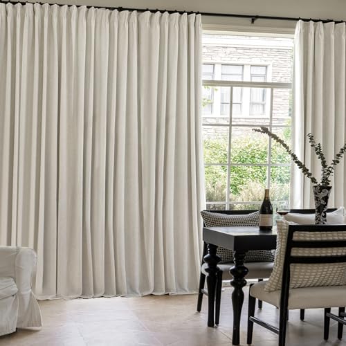 Red Thick 2-layer Linen Pinch Pleated Full Blackout Curtains for Bedroom - Two Pages Black Out Curtains 84 Inch Long 2 Panels Set for Living Room Darkening Thermal Window Curtains Drapes, 16 Hooks