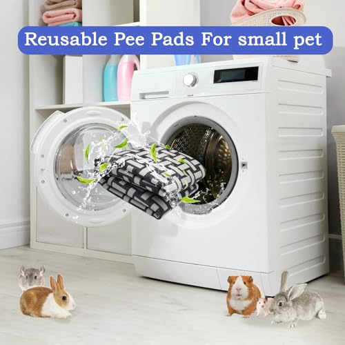 PINVNBY Rabbits Cage Liners, 3 Pack 23.62" x 35.43" Washable Reusable Guinea Pig Bedding Pads, Waterproof & Anti Slip Guinea Pig Training Mat for Punnies Chinchillas Cats Guinea Pigs Ferrets