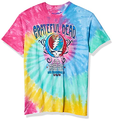 Liquid Blue Men's Grateful Dead Amer Music Hall Spiral Tie Dye T-Shirt, Multi, Small