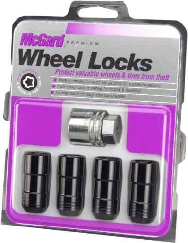 McGard 24220 Black Cone Seat Wheel Locks (1.5 x 7.5 x 6) inches Thread Size - Set of 4