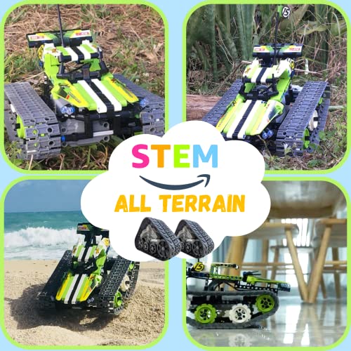 Remote Control Cars Robot Building Kit Educational Toys for Age 8-13 Fun STEM Toys for Kids 3-in-1 RC Car Kit to Build Cool Building Blocks Set Birthday Gift for 8 9 10+ Year Old Boys