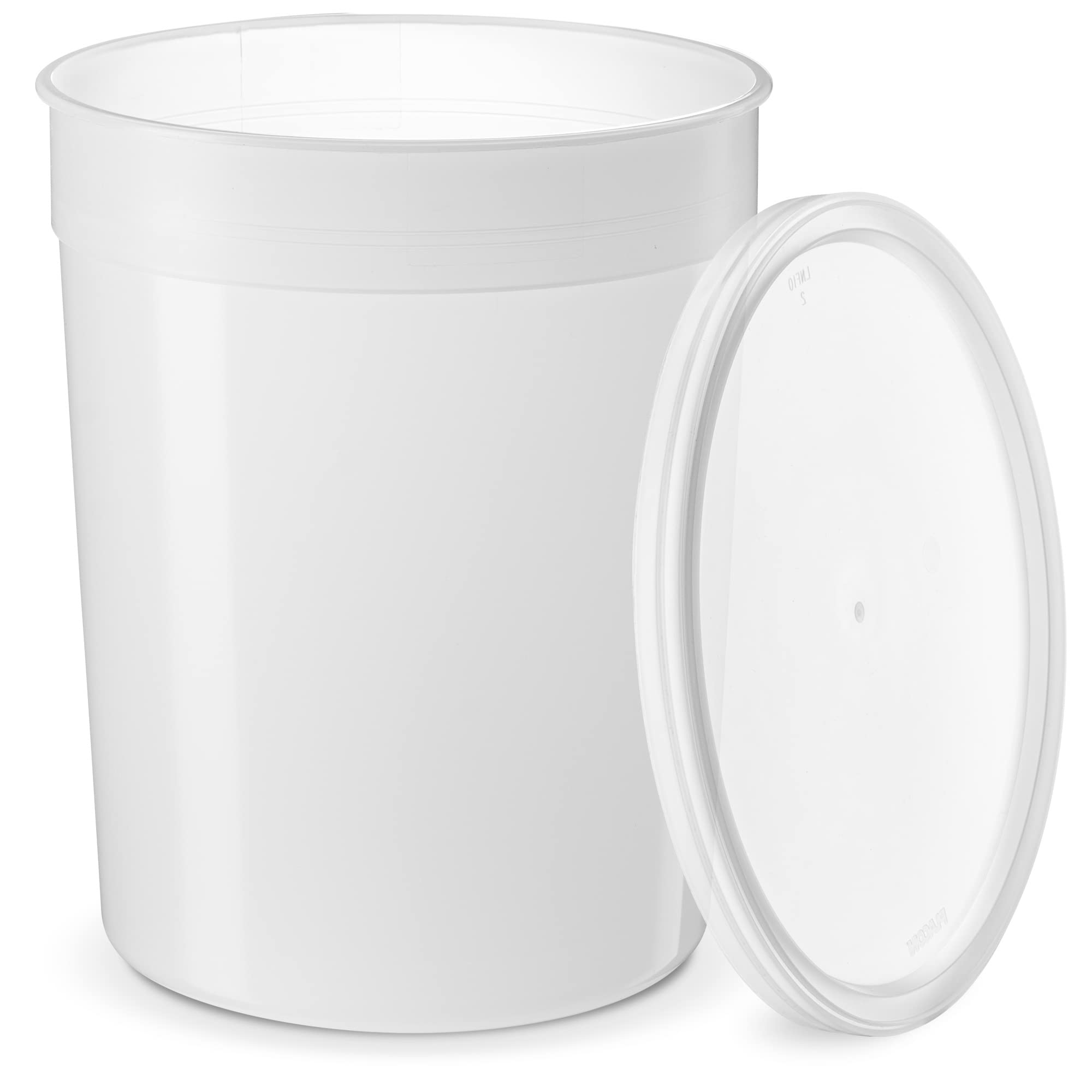 GUSTO, [6 Sets -128 oz. Disposable Plastic Food Storage Deli Containers with Lids, Ice Cream Bucket & Soup Pail - (Formerly Comfy Package)