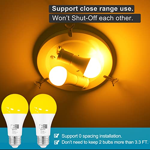 Qualilux Dusk to Dawn Light Bulbs Outdoor 850 Lumen, 60W Equivalent, Warm White 3000K, LED 9.5W, Non-Dimmable, A19, E26 Base, 2-Pack, HQ-H007