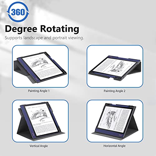 E NET-CASE Case for BOOX Note Air 2, BOOX Note Air 2 Plus 2022, New Upgrated Design 360 Degree Rotating Stand Cover for 10.3 Inch BOOX Note Air 2 with Pencil Holder (Black)