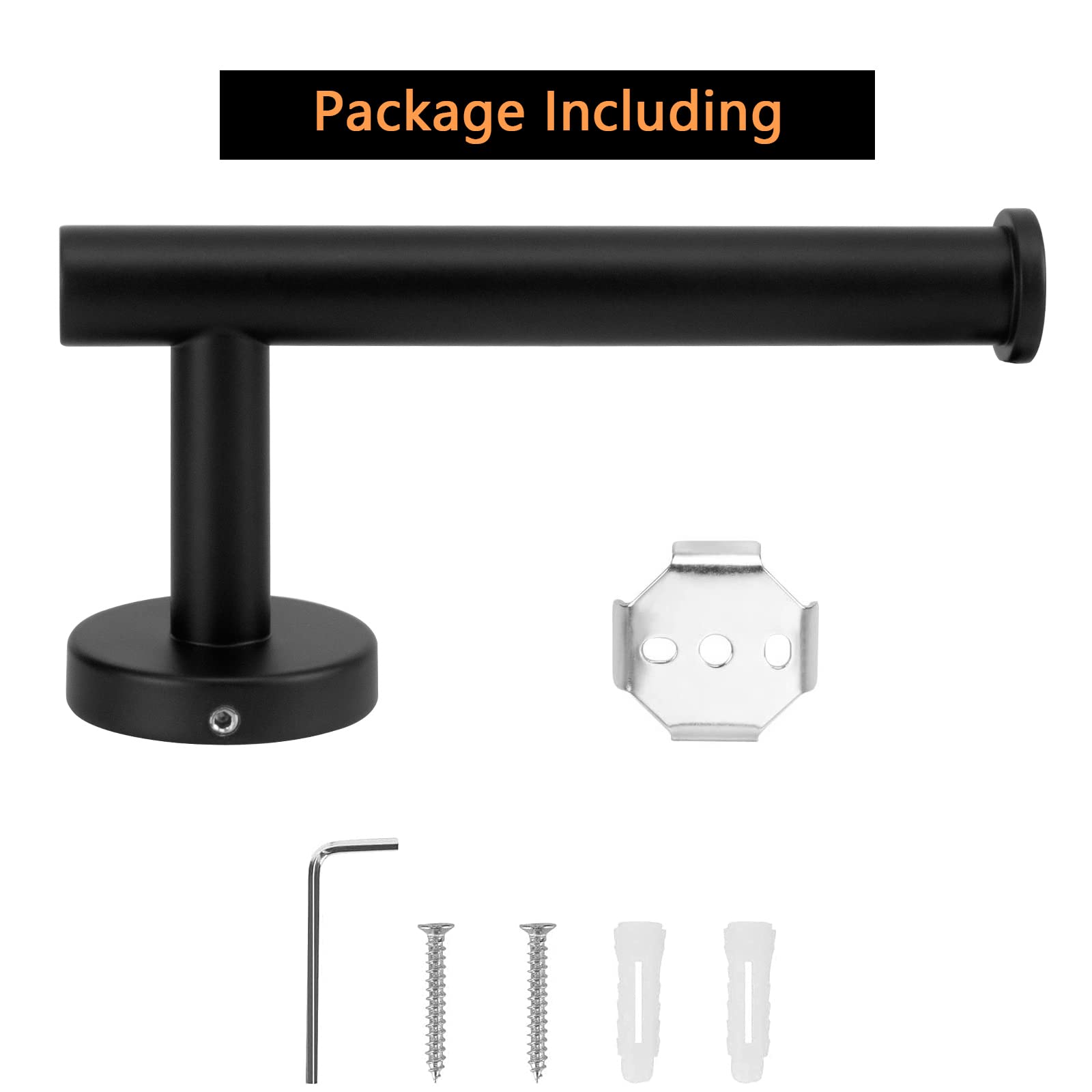 NearMoon Bathroom Toilet Paper Holder, Premium SUS304 Stainless Steel Rustproof Wall Mounted Toilet Roll Holder for Bathroom, Kitchen, Washroom (1 Pack, Matte Black)