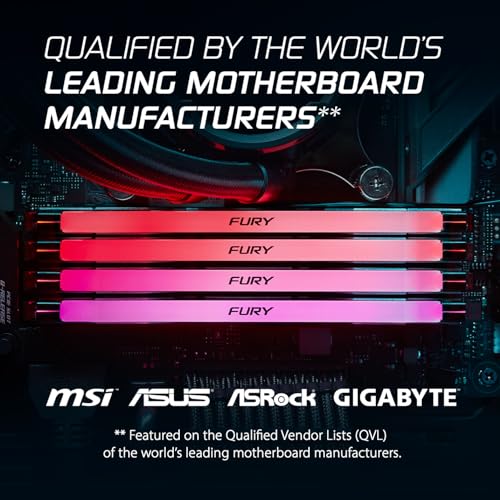 Kingston FURY Renegade RGB 16GB 6800MT/s DDR5 CL36 DIMM Desktop Memory Single Module | Intel XMP 3.0 | Infrared Sync Technology | Overclocking Stability | KF568C36RSA-16