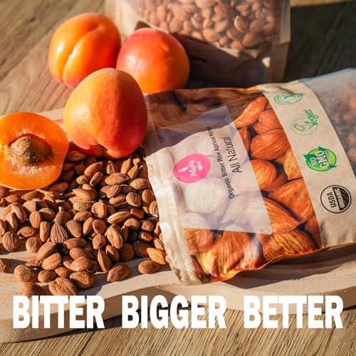 Mighty Apricot USDA Organic Bitter Apricot Kernels(1LB) 16oz, Natural Raw Bitter Apricot Seeds, Vegan, Non-GMO, Gluten Free, Great source of Vitamin B17 and B15, Maximum 3 Kernels/day