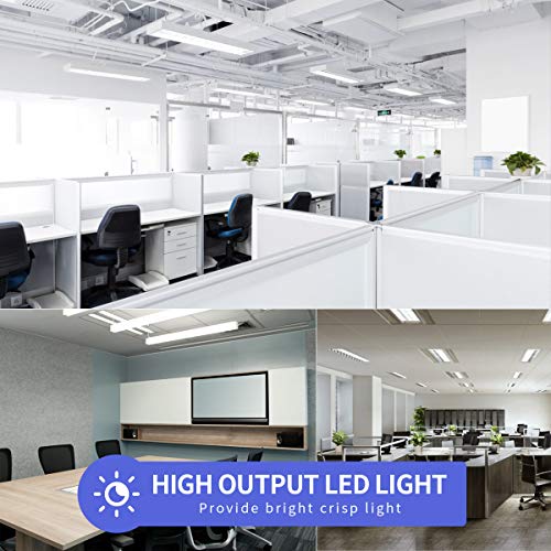 TRLIFE 4FT LED Light Bulbs, T8 4FT LED Tube Lights 28W 5000K Daylight White, 3360 Lumens Dual Row LEDs Replacement for 4 FT Fluorescent Fixture, Clear Cover, Dual-end Powered, Ballast Remove(4 Pack)