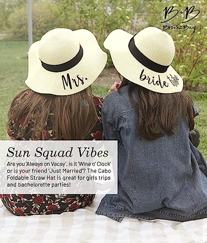 Foldable Beach Hats for Women-Floppy Sun Hats for Women,Roll up Straw Hats for Women,Summer Vacation Hats&Beach Wide Brim Hat