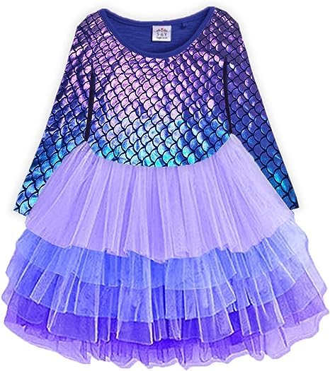 VIKITA Big Girls Dresses Long Sleeve Girl Dress for Kids 3-8 Years LH4104, 12T
