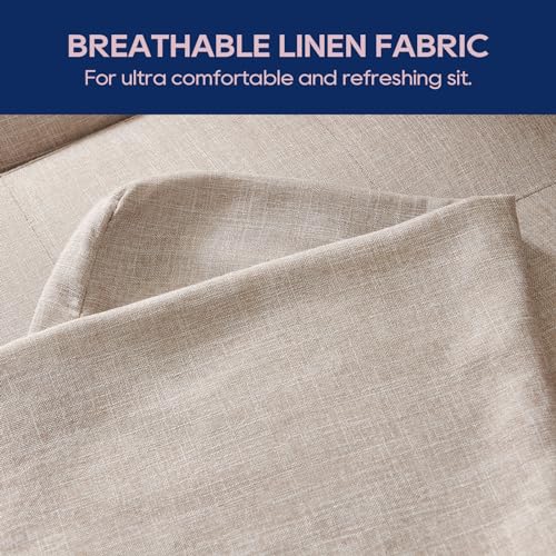 Vonanda Sectional Couch Sofa, L Shaped Couch Leather Sofa with Reversible Chaise and Bolster Pillows, Faux Leather Couch Small Couches for Living Room, Apartment and Small Space, Caramel