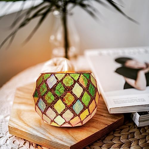 Mosaic Candle Holder Mosaic Tealight Candle Holder Glass Votive Candle Holder Glass Candle Stand for Home Wedding Party Table Centerpiece Tealight Candle Holder