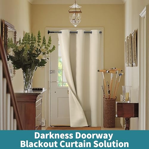 BGment Living Room Curtain 72 Inch Length, Blackout Curtain Thermal Insulation Privacy Grommet Window Drape for Bedroom, 1 Panel, 42 x 72 Inch, Black