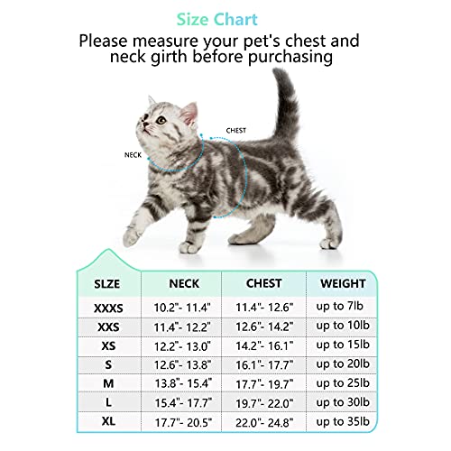 TwoEar Cat Harness Escape Proof, Soft Dog Vest Harness Adjustable, Breathable Mesh Step-in Puppy Walking Jacket Reflective Easy Control for Extral Small Pets for Outdoor Walking(XXXS, Black)