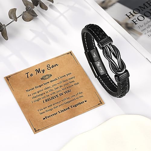 ORISPRE Fathers' Day Gifts from Girlfriend for Boyfriend Husband Him Men Birthday Gift Ideas Anniversary Mens Leather Bracelet Unique Gifts Who Have Everything Want Nothing