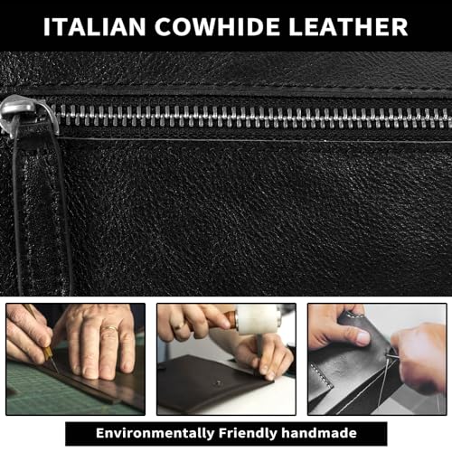 Dksongr Italian Genuine Leather Crossbody bags for Women Small Leather Purses Shoulder Crossbody Handbags with Wide Strap