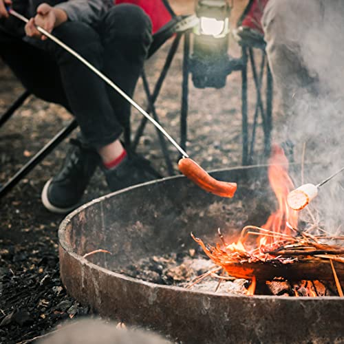 MalloMe Smores Sticks for Fire Pit Extra Long - Marshmallow Roasting Sticks Smores Kit -Smore Skewers Hot Dog Fork Campfire Cooking Equipment, Camping Essentials, Outdoor Campfire Accessories 45"4Pack