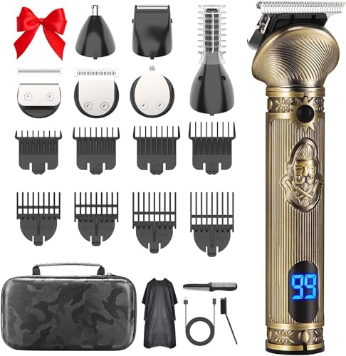 REHOYO Beard Trimmer for Men, Electric Razor Shavers for Men w/Case, Cordless Hair Clipper T-Blade Trimmer, Mens Grooming Kit for Nose Ear Body Face Mustache -180 Mins Shaving, Father Gifts for Him