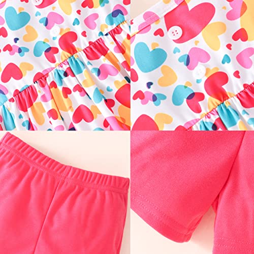 Girls 4th of July Clothes Baby Girls Independence Day Outfit American Flag Shirt+Stars and Stripes Pants Kids Patriotic Clothes Flag Shorts Sets Size 6t/6933