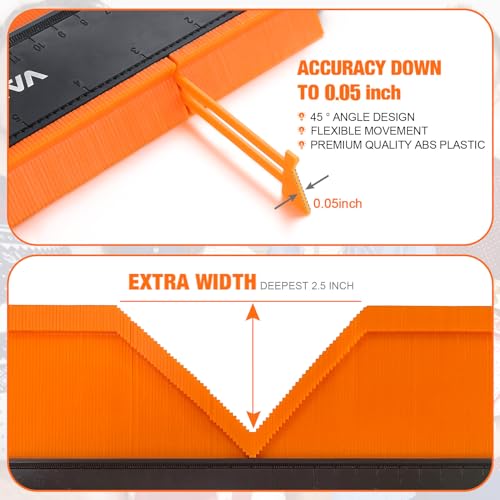 VARSK Contour Gauge Tool with Lock 5+10 Inch - Super Gauge Shape and Outline Tool, Birthday Gifts for Men Dad Him, Cool Gadgets Tools for Men DIY Handyman, Woodworking Tool for Measuring Flooring