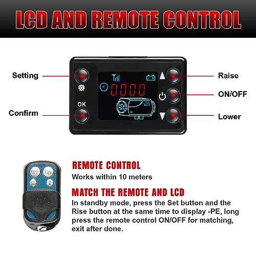 12V 8KW Diesel Air Heater Air Parking Heater 10L Tank Diesel Heater for Truck Boat Bus w Remote Control/LCD Monitor/Silencer