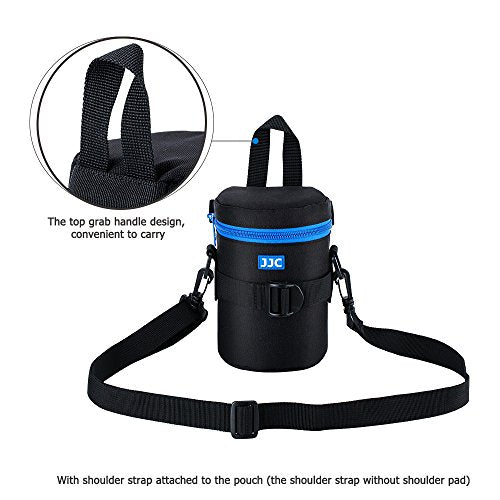 JJC Deluxe Lens Case Pouch Bag for Canon EF-S 17-55mm/17-85mm,EF 35mm f2, RF 85mm f2 Macro, Nikon AF-S 18-200mm/18-105mm/18-300mm/55-200mm, Fujifilm XF 56mm f1.2 R & More Lens Below 3.1" x 5.3"(D x L)