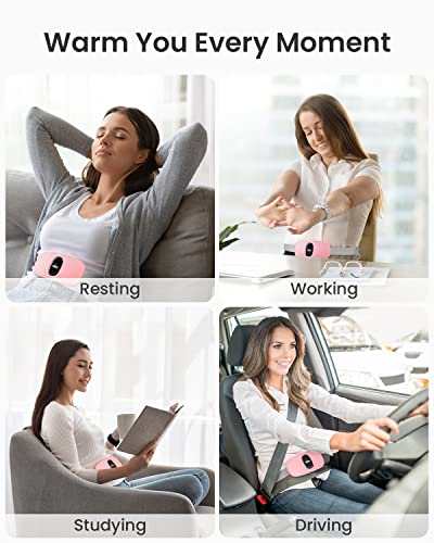 iDOO Heating Pad for Period Cramps, FSA HSA Eligible, Portable Cordless Back Belly Heat Pad for Menstrual Cramp Relief, Christmas Gifts for Women and Girl, Electric Period Heating Belt, Pink