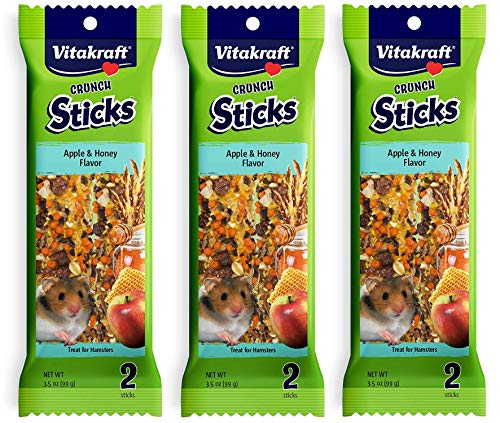 Vitakraft Hamster Whole Grains And Honey Treat Sticks Glazed With Yogurt - 6 Total(3 Packs With 2 Per Pack)